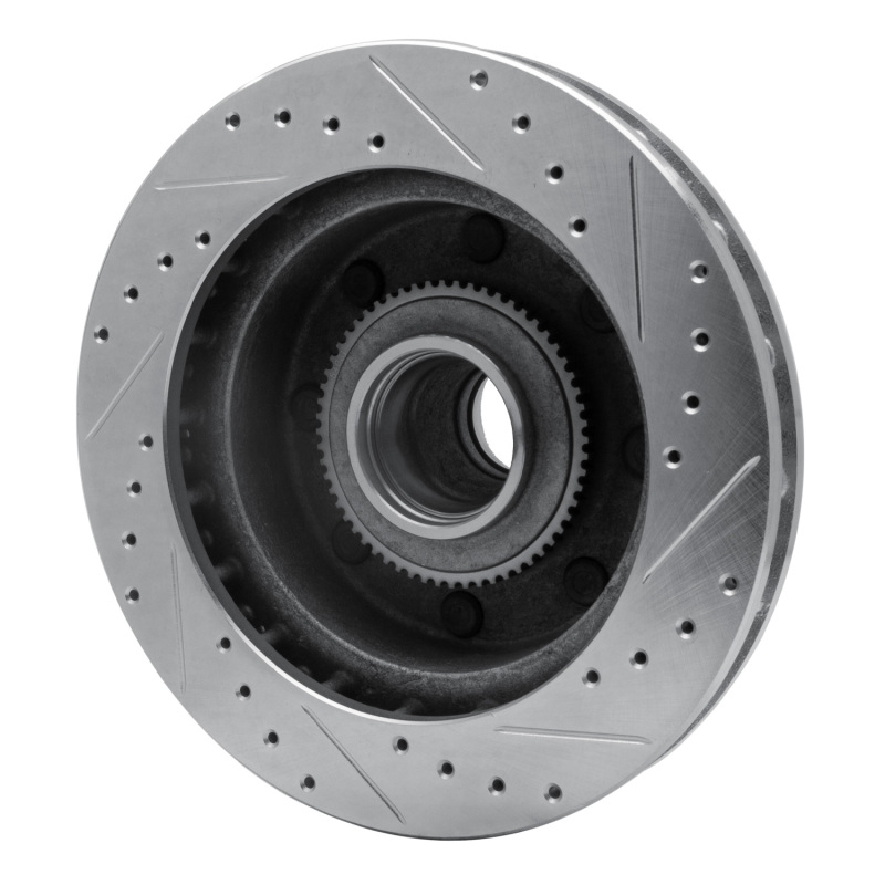 Ford F-250 Brake Rotor (1) - Front Left - R1 Concepts - Drilled & Slotted - Silver - `03-`05